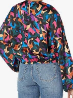 Show Me Your MuMu Multicolor Abstract Dolman-Sleeve Blouse